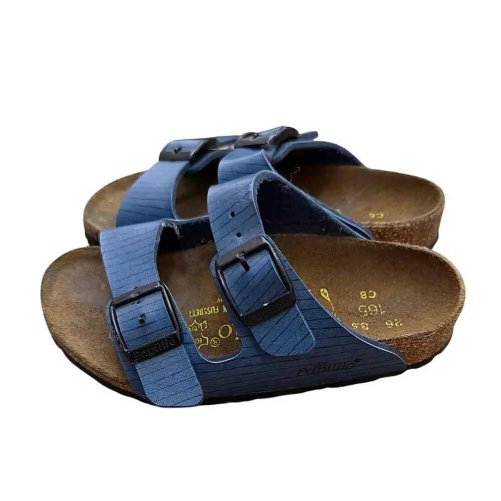 Papillio Birkenstock Arizona Kids Double Strap Sandals Blue Toddler Size 8